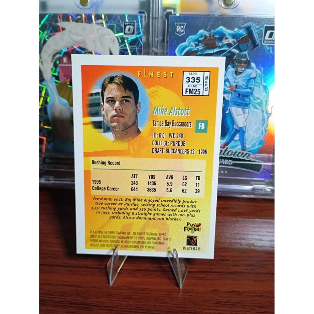 1996 Topps Finest - Mike Alstott #335 (RC) Protective Layer Still On, Not Peeled